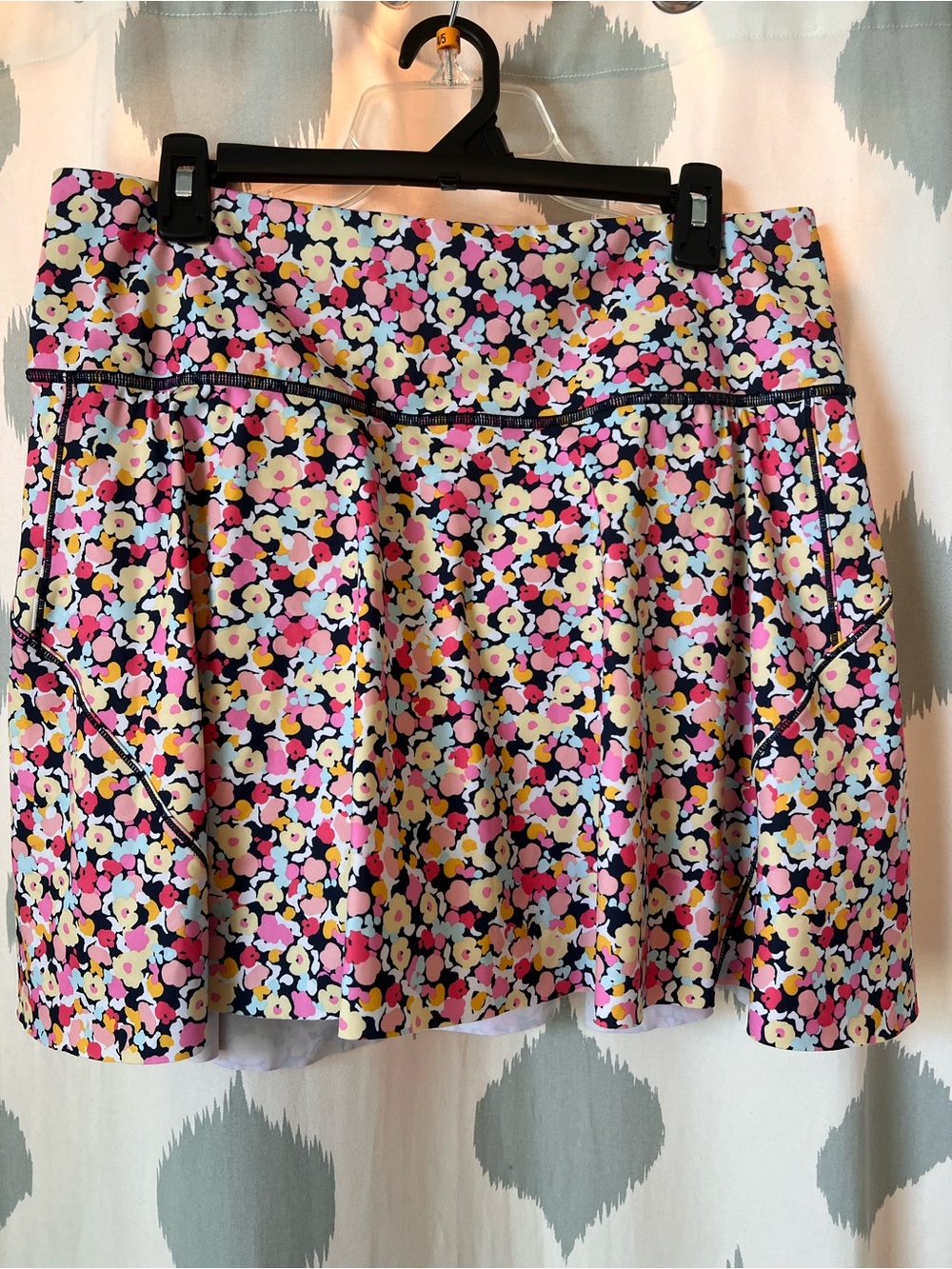 Athleta Floral Mini Skirt in Pink, White & Black